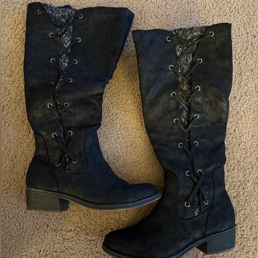 Rampage Black Knee-High Boots